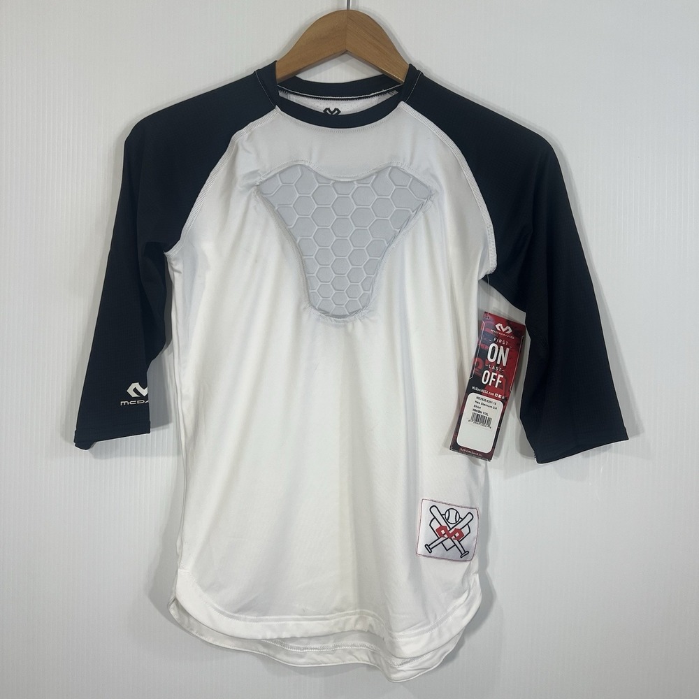 McDavid HEX Sternum Raglan 3/4 Length Shirt Size Youth XL Black White NEW *READ*